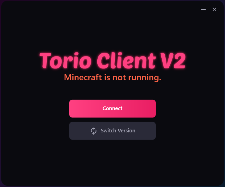 Torio Client connect screen