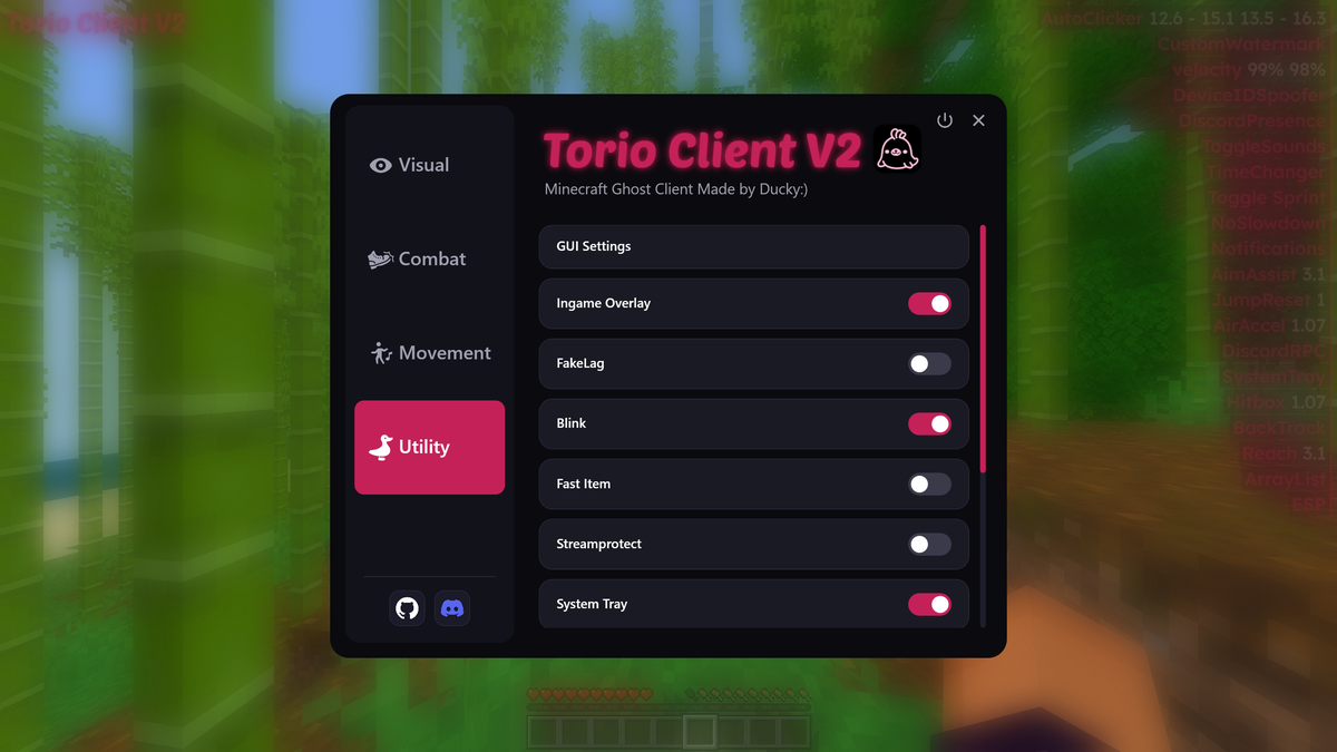 Utility modules tab